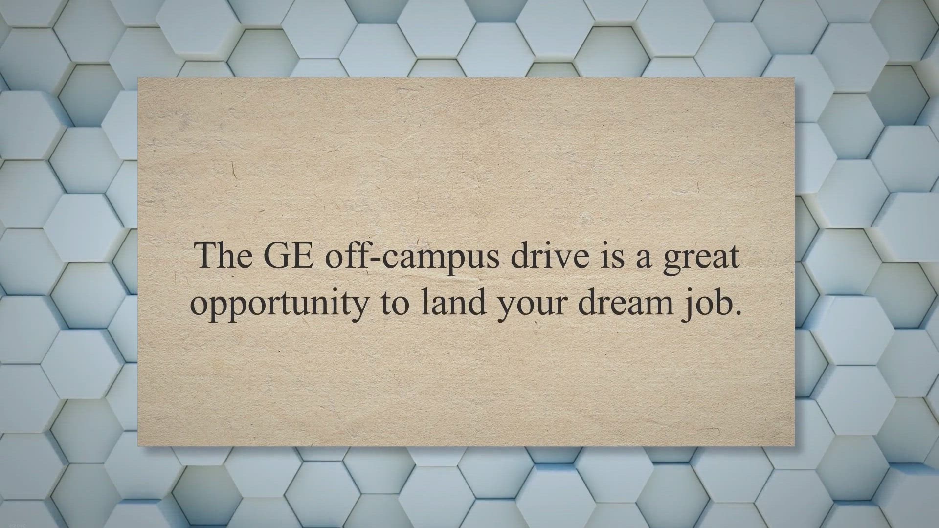 Video thumbnail for General Electric Off Campus Drive For Fresher | 2023/2024 Batch