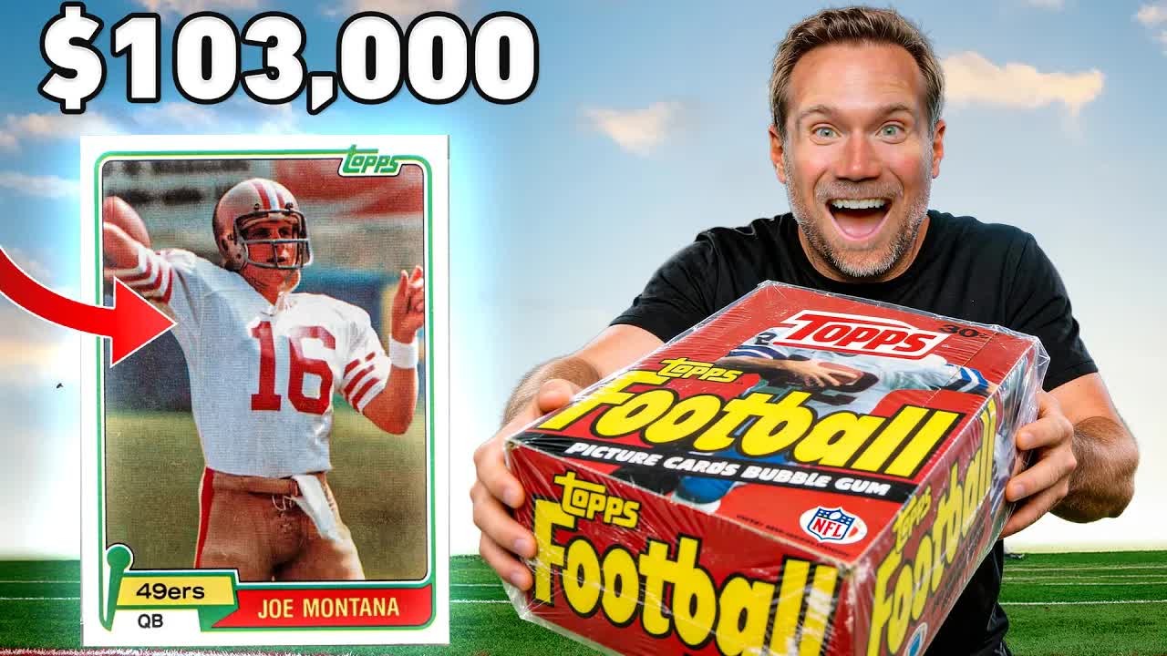 Video thumbnail for sports card investor: opening a super rare 1981 topps football box! joe montana rookie card hunt!