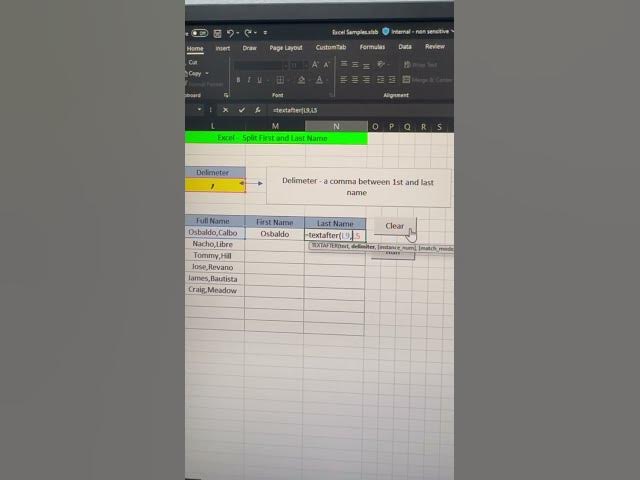 Video thumbnail for Excel Tips - Split First and Last Name
