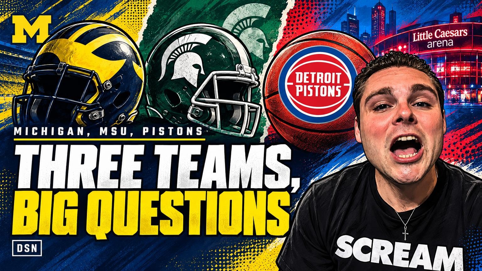 Video thumbnail for Michigan turns to Tommy Carr, Michigan State still can't finish, and the Pistons open with a brutal test