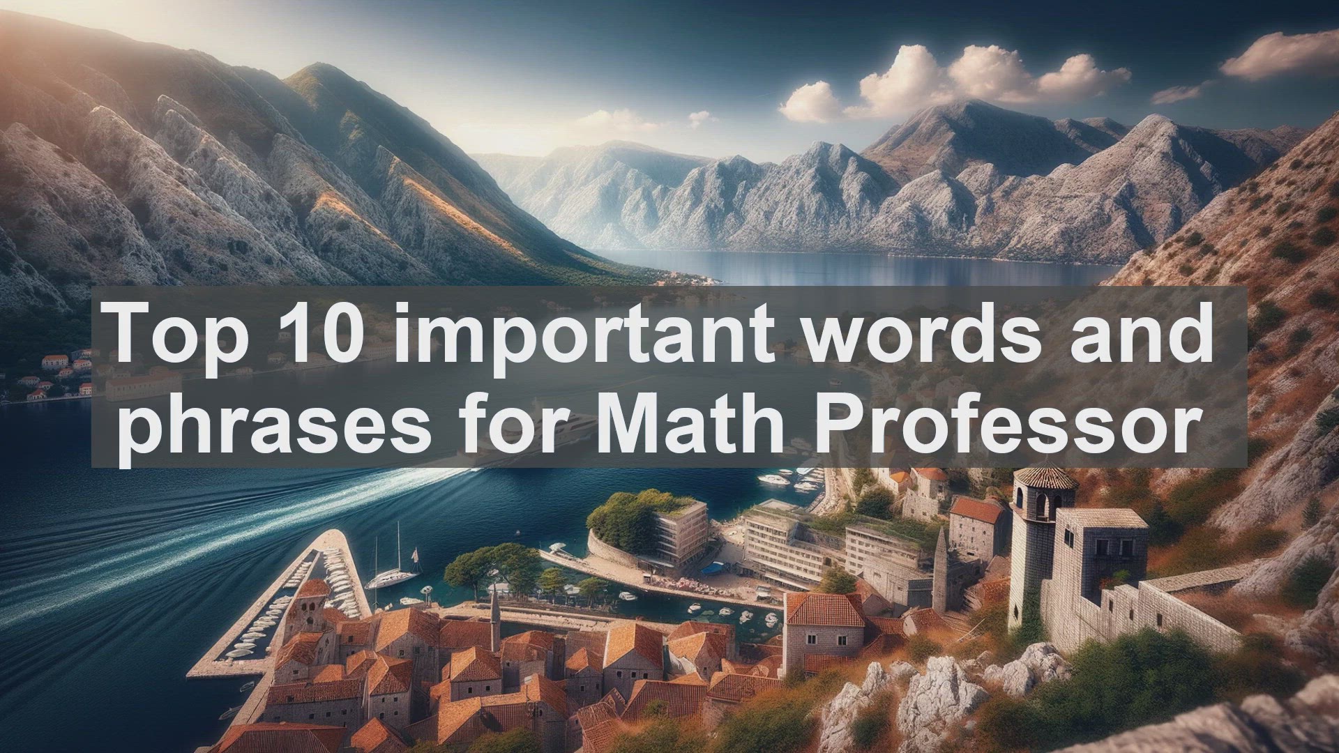 'Video thumbnail for Top 10 important words and phrases for Math Professor'