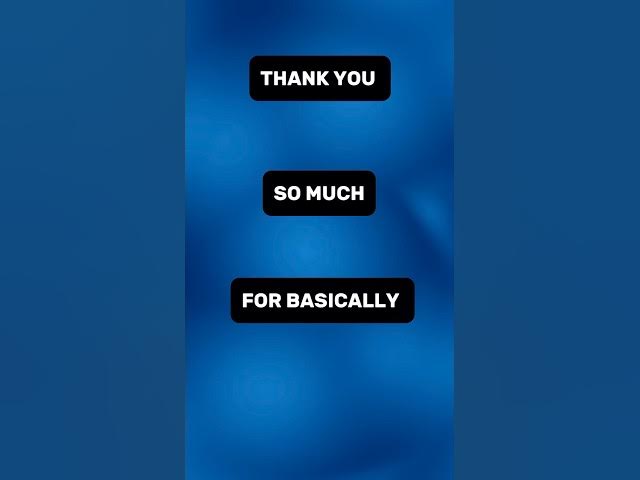 Video thumbnail for Thank you so much #shorts