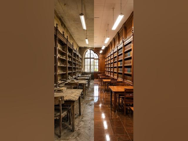 Video thumbnail for पुरानी Library का जबरदस्त Transformation 😱 | Before vs After #Shorts#LibraryRestoration