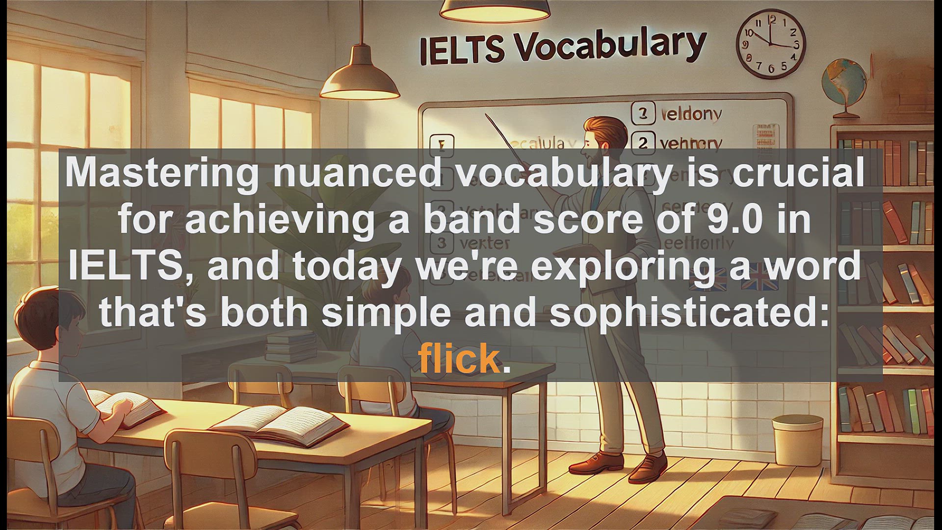 'Video thumbnail for 2000 Must Know IELTS 9.0 Vocabulary - IELTS Vocabulary: Mastering the Word 'Flick' for Band 9.0'