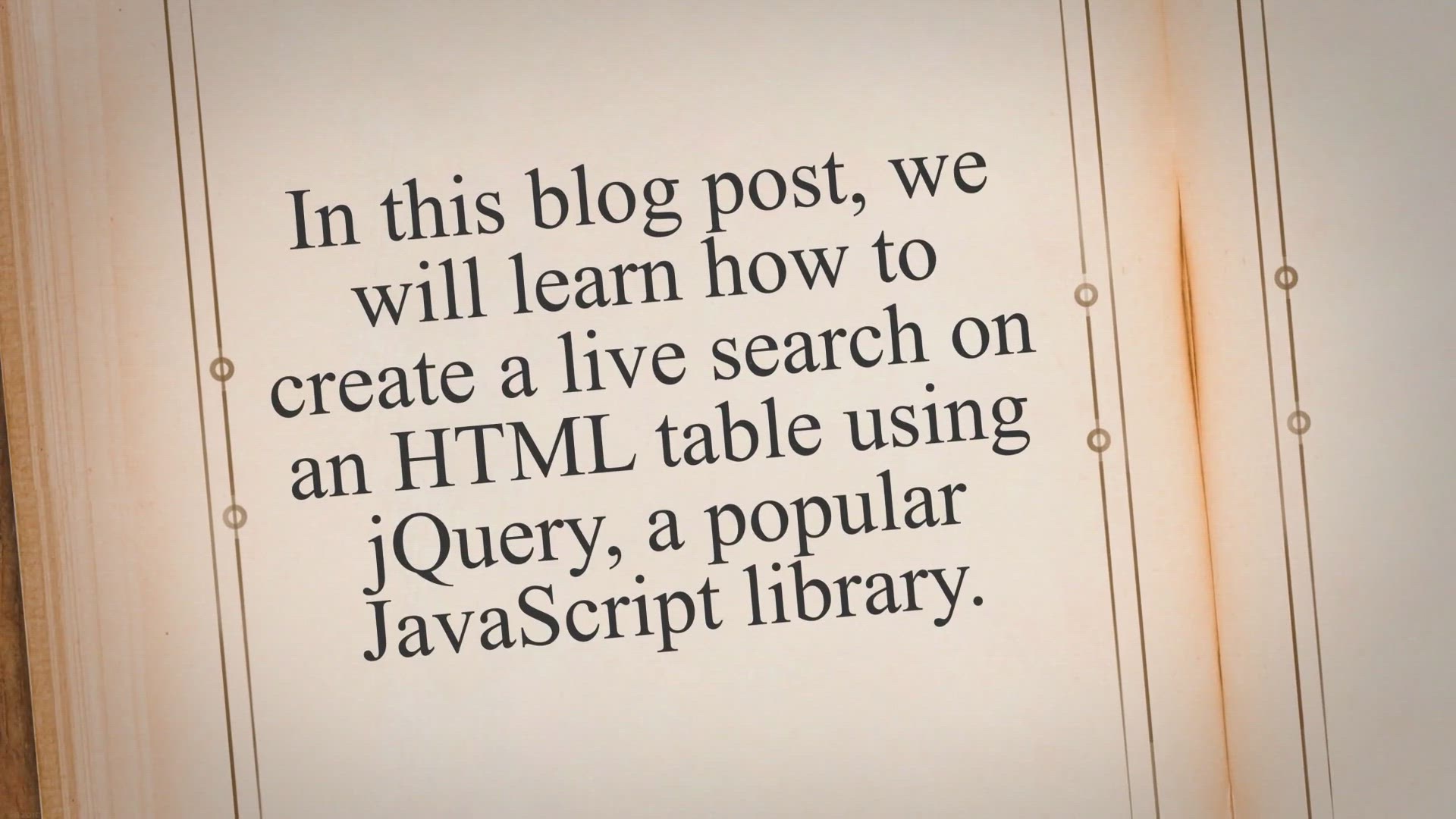 Video thumbnail for How To Live Search On The Html Table With Jquery
