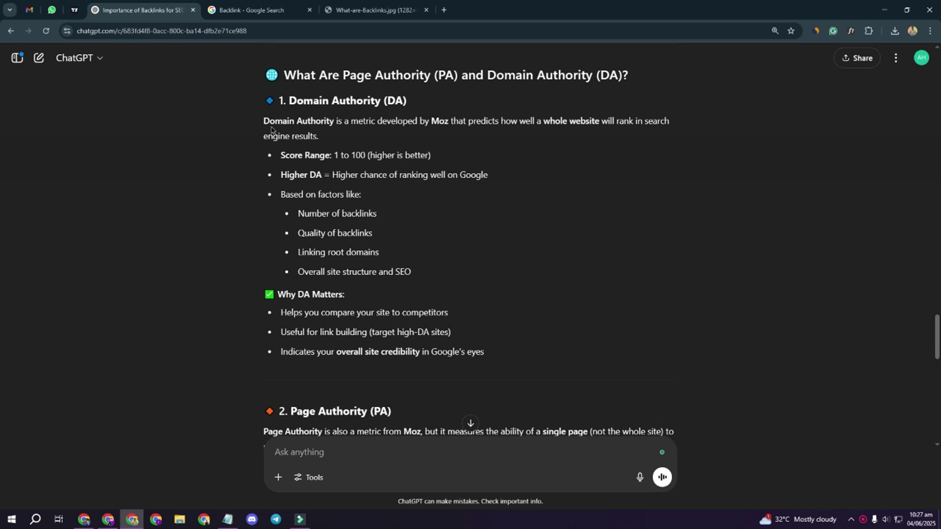 'Video thumbnail for What are Page Authority (PA) and Domain Authority'