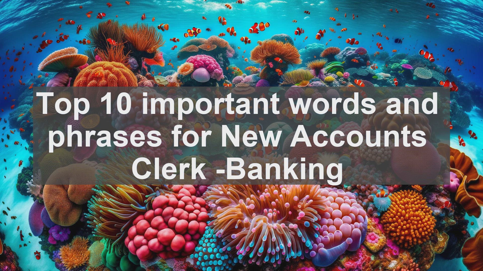 'Video thumbnail for Top 10 important words and phrases for New Accounts Clerk Banking'