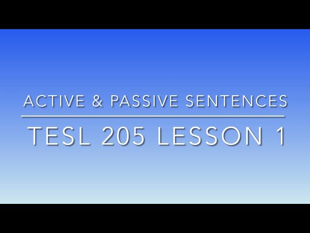 Video thumbnail for Active & Passive Sentences. An intermediate lesson for ESL students