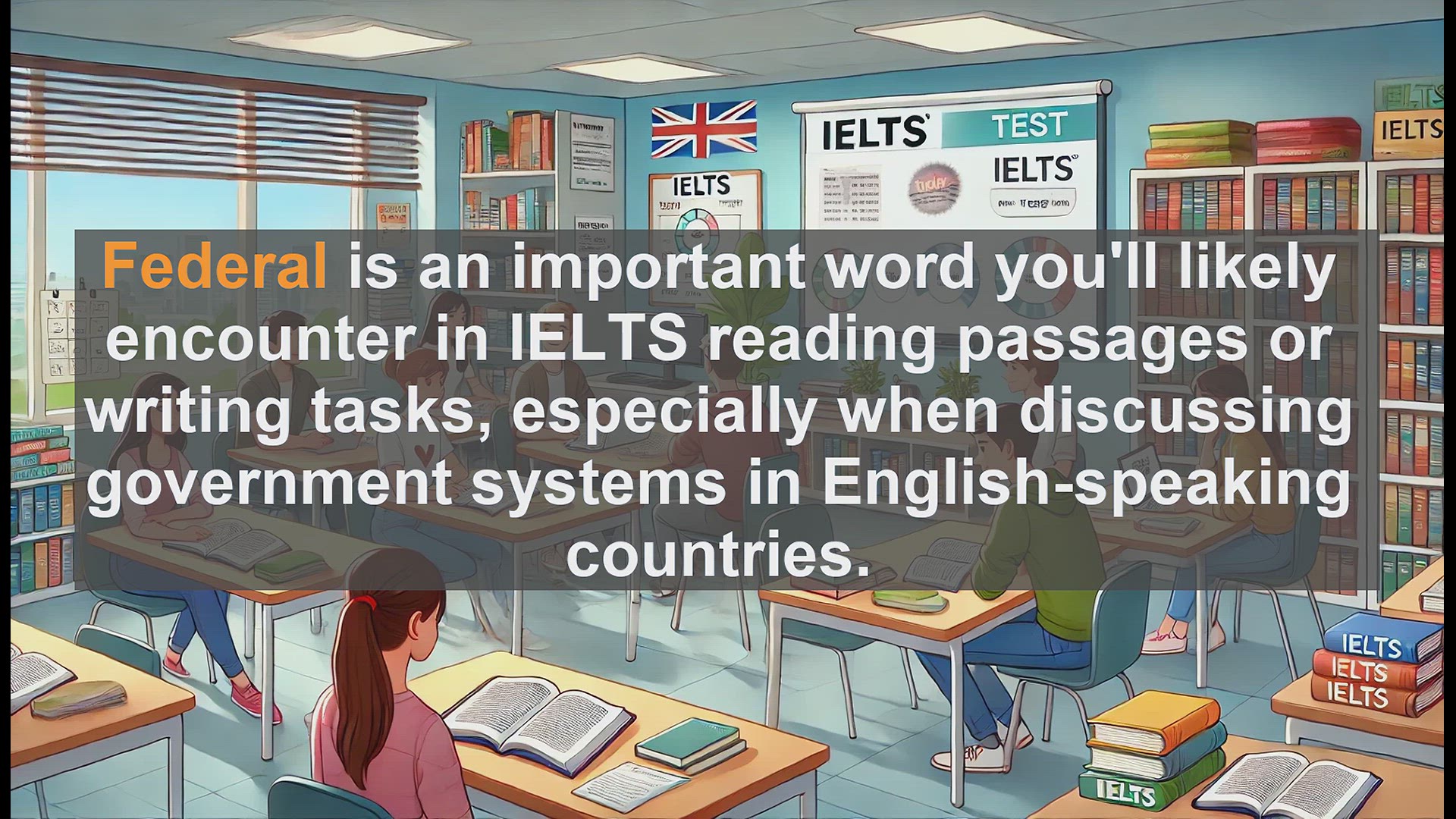 'Video thumbnail for 2500 Must Know IELTS 6.5 Vocabulary - Understanding 'Federal' in IELTS: Key Political Vocabulary'