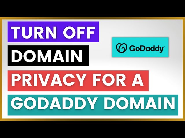 Video thumbnail for How To Turn Off Domain Privacy For A GoDaddy Domain? [in 2025]