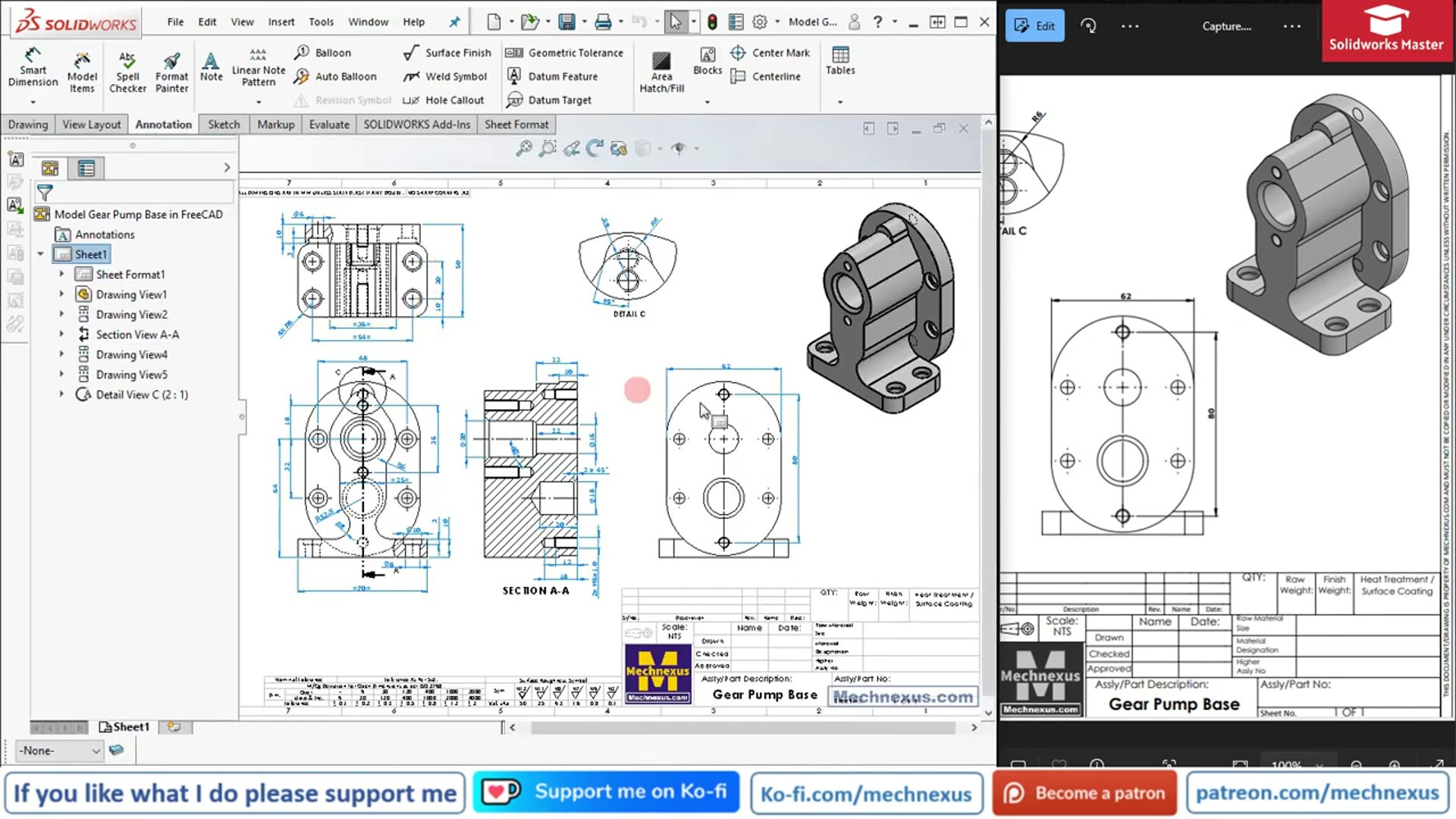 'Video thumbnail for SolidWorks Modeling & Drafting Tutorial 05 | SolidWorks Tutorial | SolidWorks Part Modeling |'