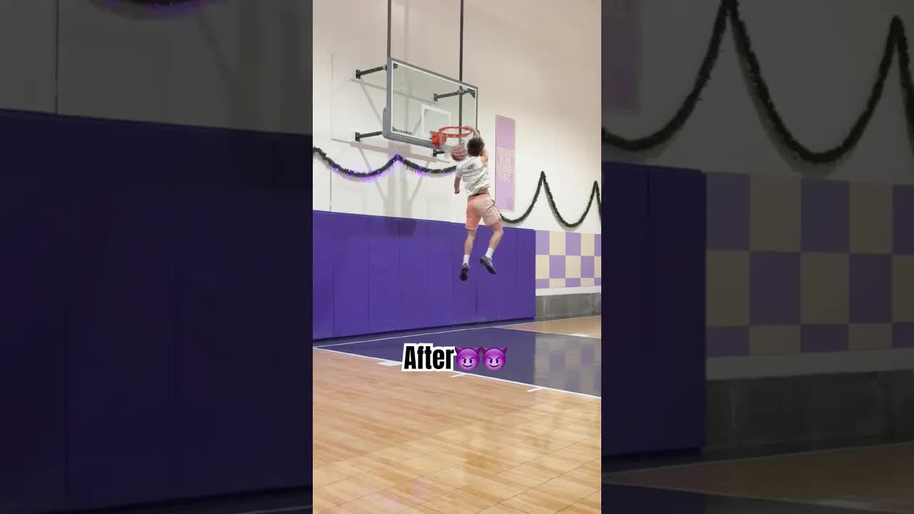 Video thumbnail for (357) basketball dunk transformation after 1000 daily calf raises