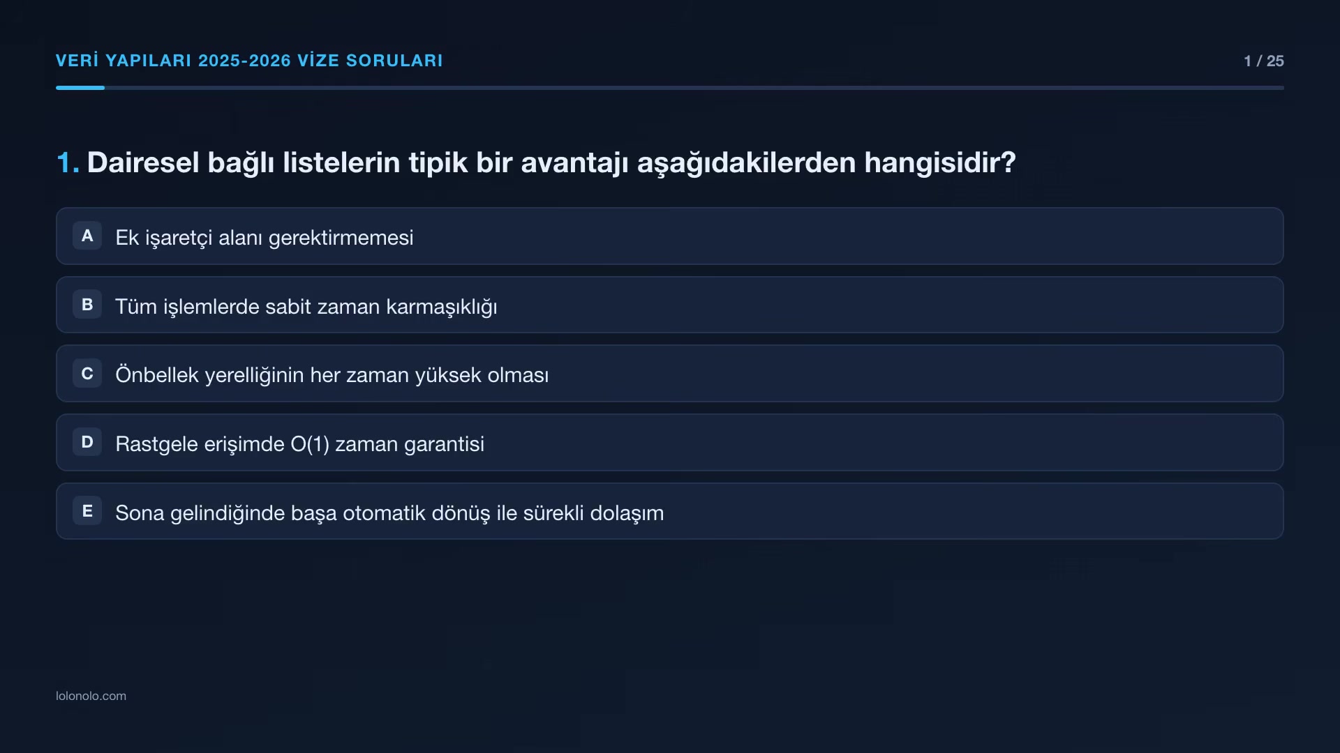 Video thumbnail for Veri Yapıları 2025-2026 Vize Soruları