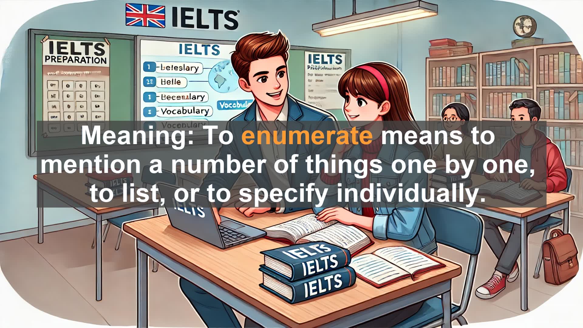'Video thumbnail for 5000 Must Know IELTS 8.0 Vocabulary - Mastering 'Enumerate': Boost Your IELTS Score with Precision'