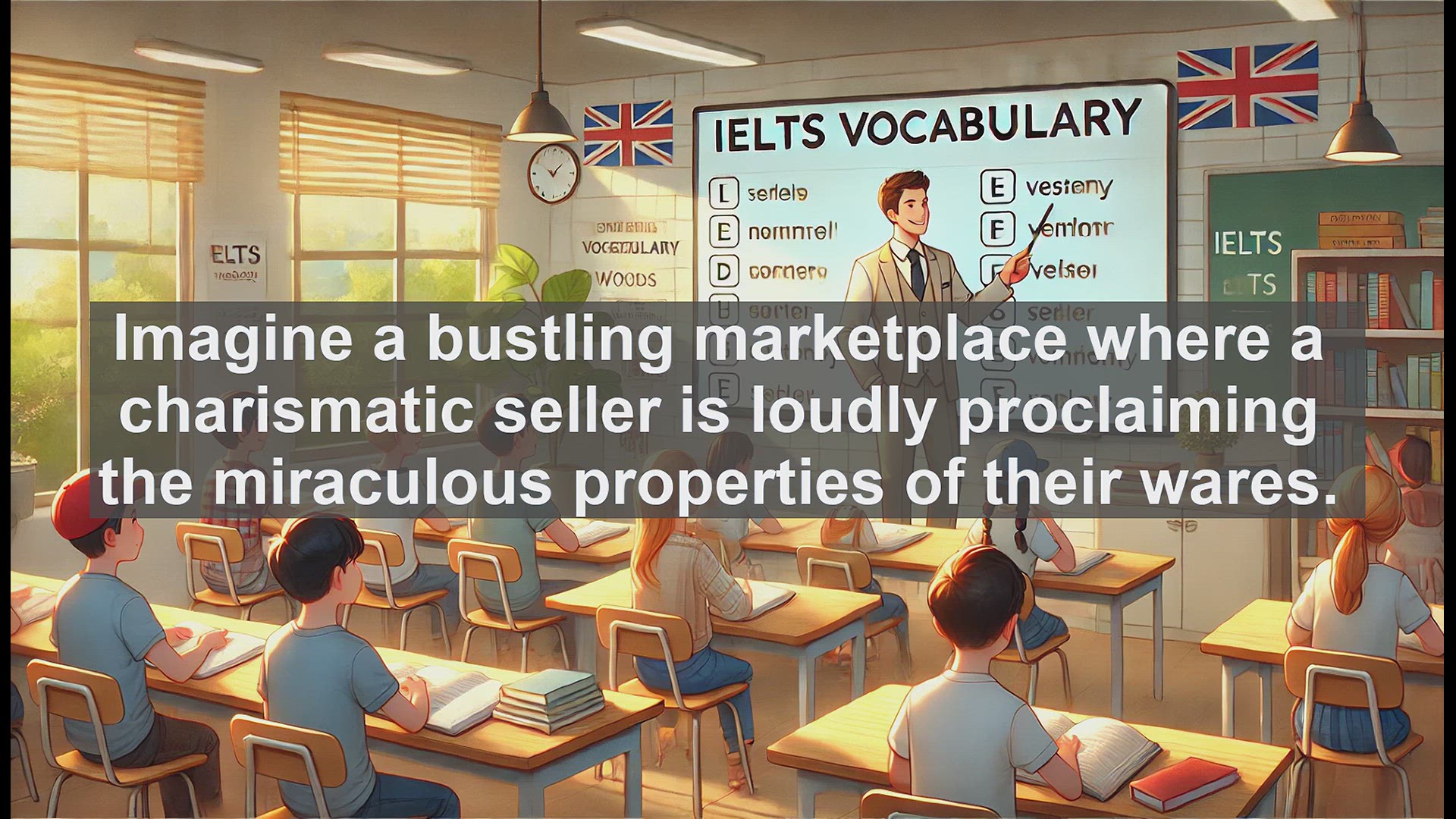 'Video thumbnail for 5000 Must Know IELTS 8.0 Vocabulary - What is a Huckster? Exploring a Colorful Term for Aggressive Sellers'