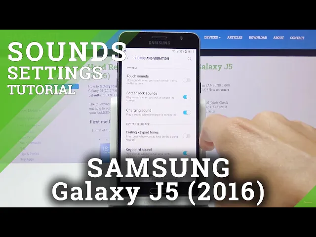 Video thumbnail for How to Turn On / Off Dial Pad Sounds in SAMSUNG GALAXY J5 (2016) - Access Sound Settings
