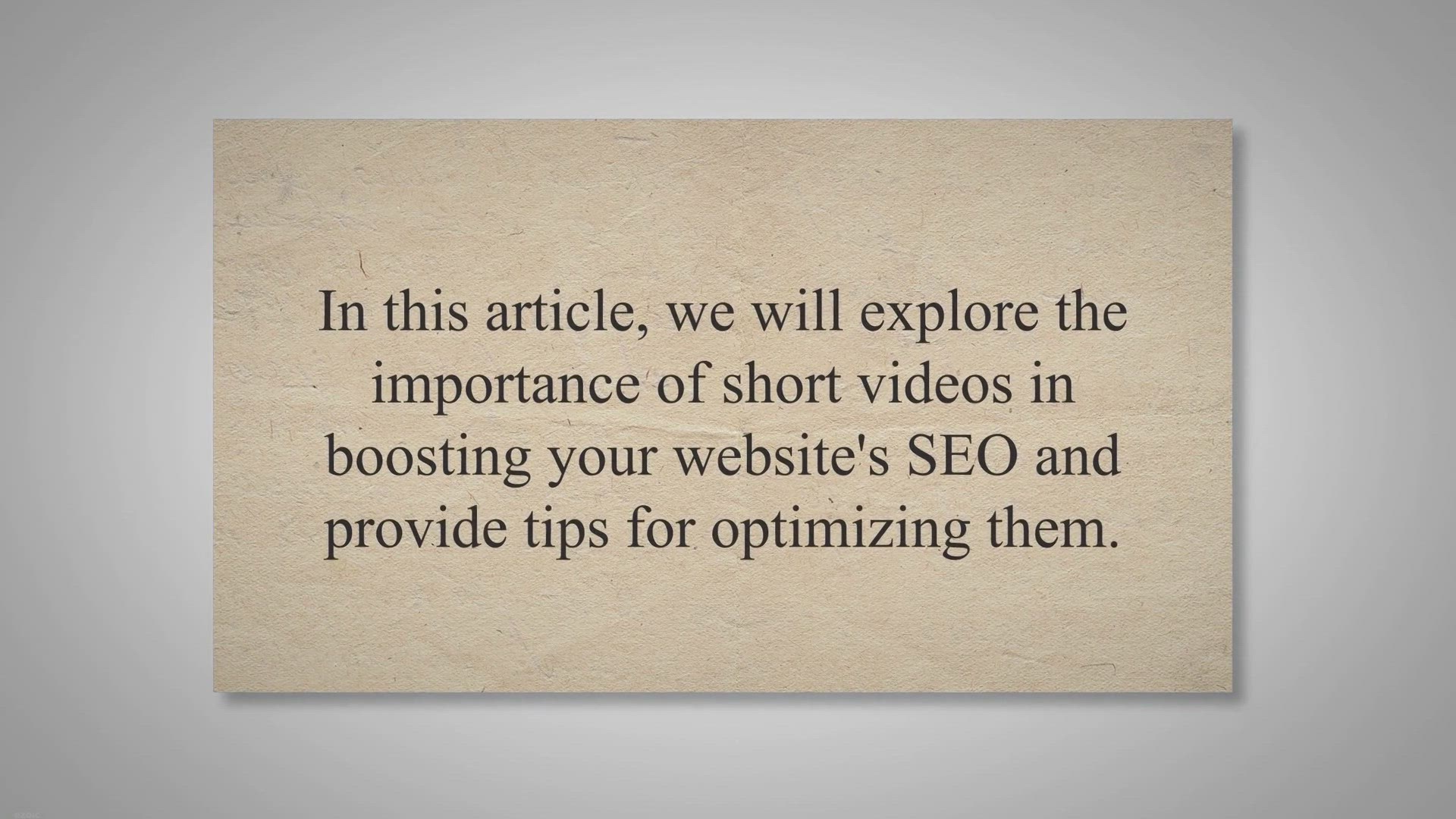 Video thumbnail for Boost Your Website's SEO with Short Videos: Tips and Importance Explained