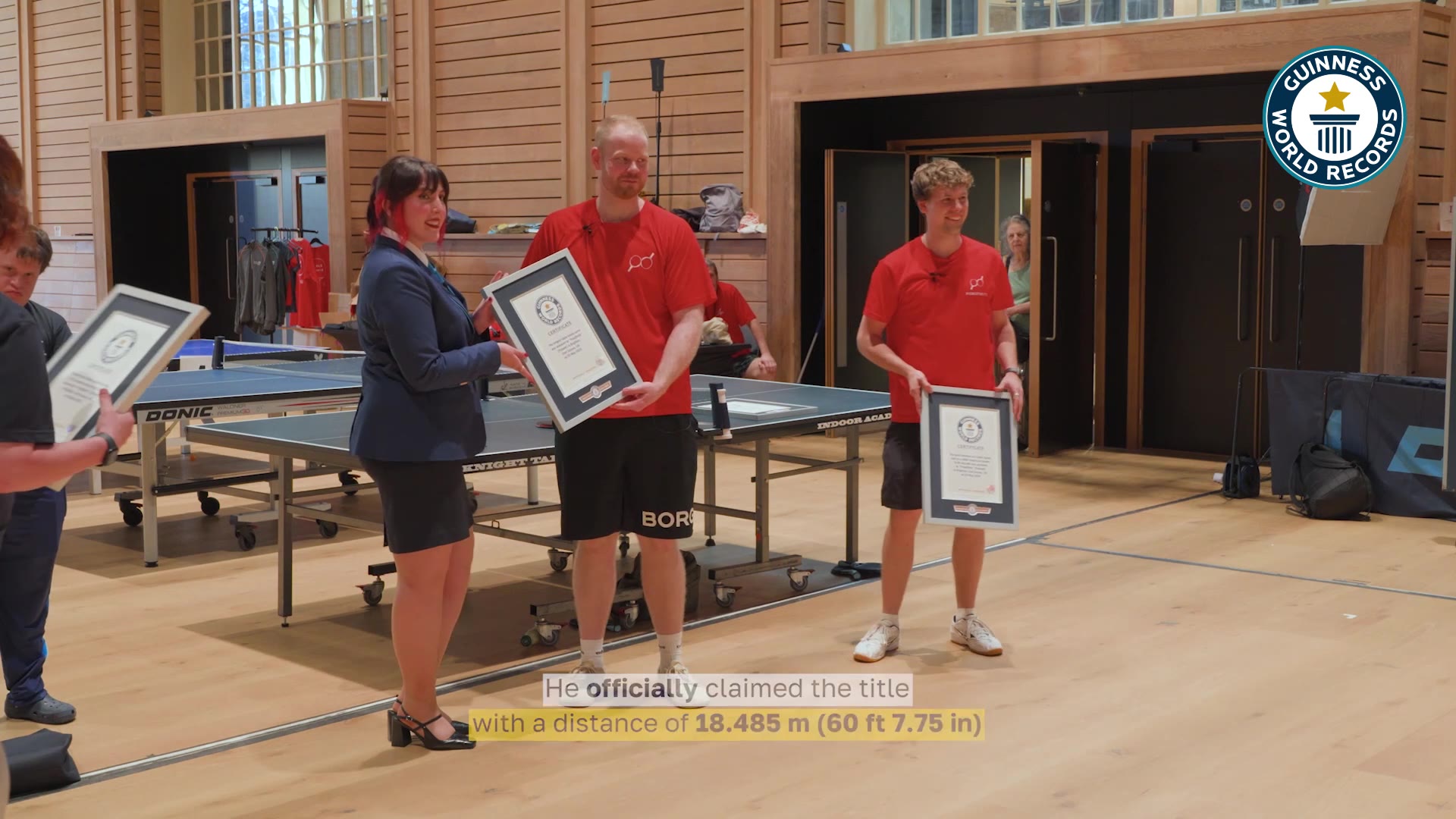 Video thumbnail for Longest table tennis serve - 18.485 metres by Otto Tennilä