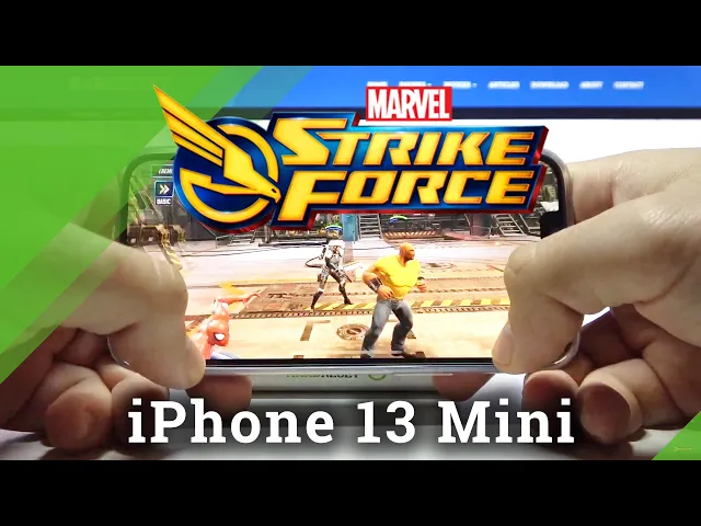 Video thumbnail for Gaming Quality Test on iPhone 13 mini  - Marvel Strike Force Gameplay