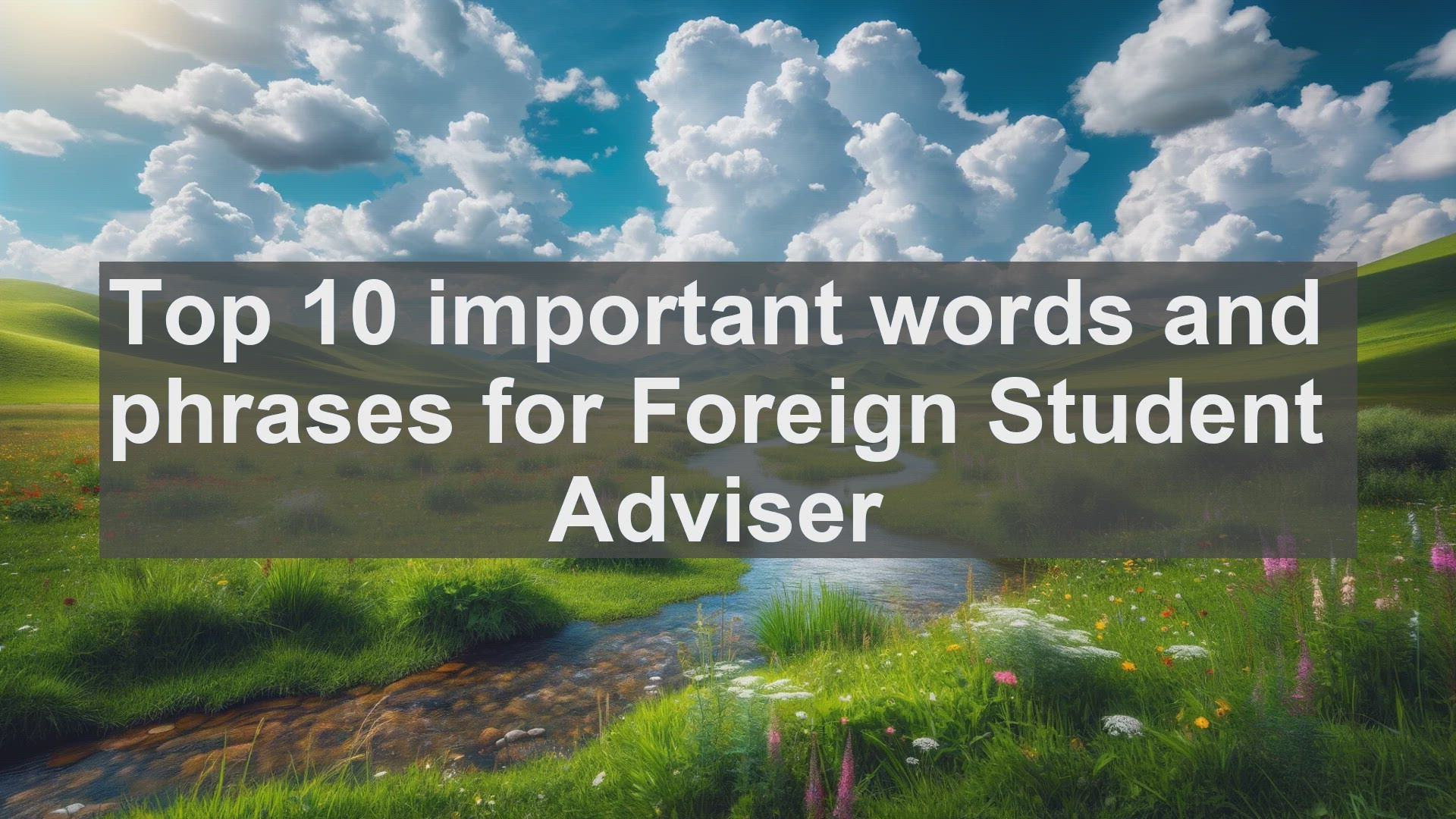 'Video thumbnail for Top 10 important words and phrases for Foreign Student Adviser'