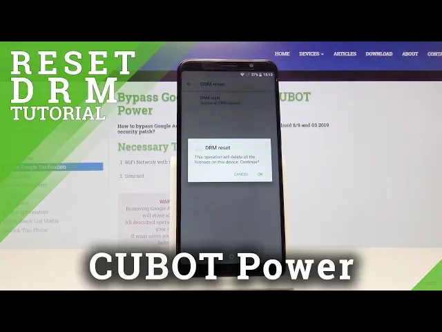 Video thumbnail for How to Reset DRM CUBOT Power - Delete Digital Rights