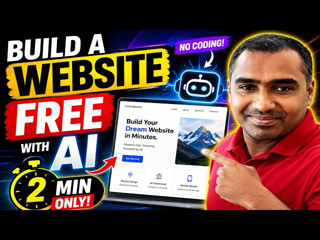 Video thumbnail for How to Make Website with AI | Create Website with AI for Free in 2 Minutes