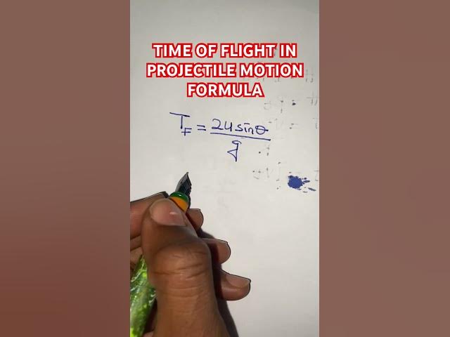 'Video thumbnail for Time of flight in a projectile motion formula'