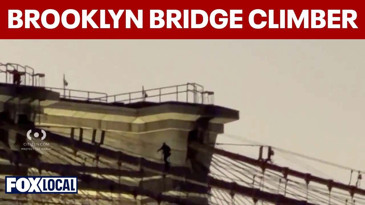 Video thumbnail for Brooklyn Bridge climber arrested