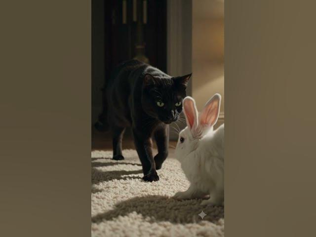Video thumbnail for black cat and Rabit