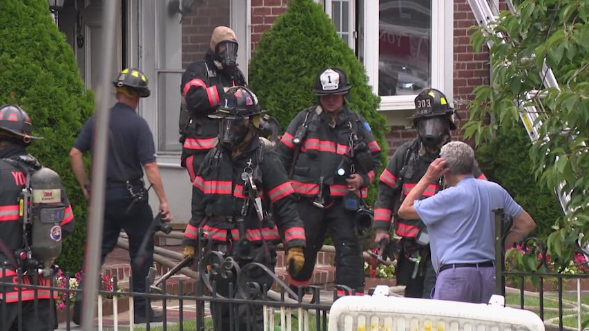 Video thumbnail for Yonkers firefighters battled a house fire Wednesday while dealing with extreme heat conditions.