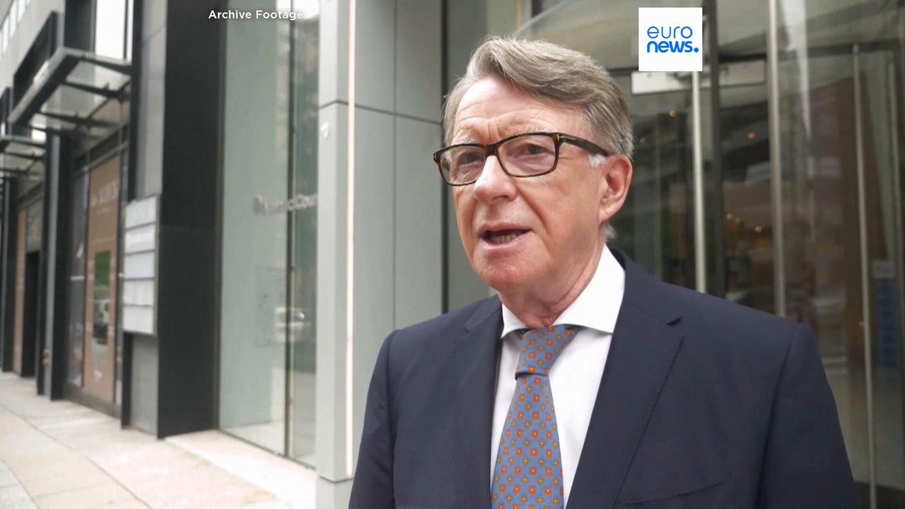 Video thumbnail for Former UK ambassador Peter Mandelson released on bail after arrest in Epstein probe
