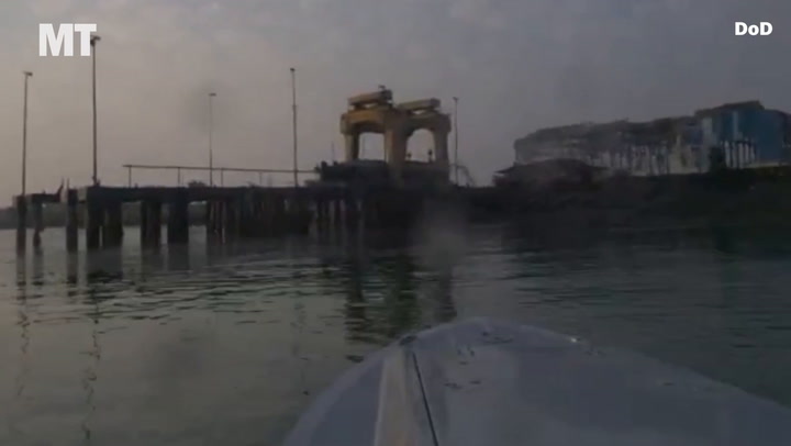 Video thumbnail for VIDEO: US uses unmanned one-way surface drones to attack Iranian port