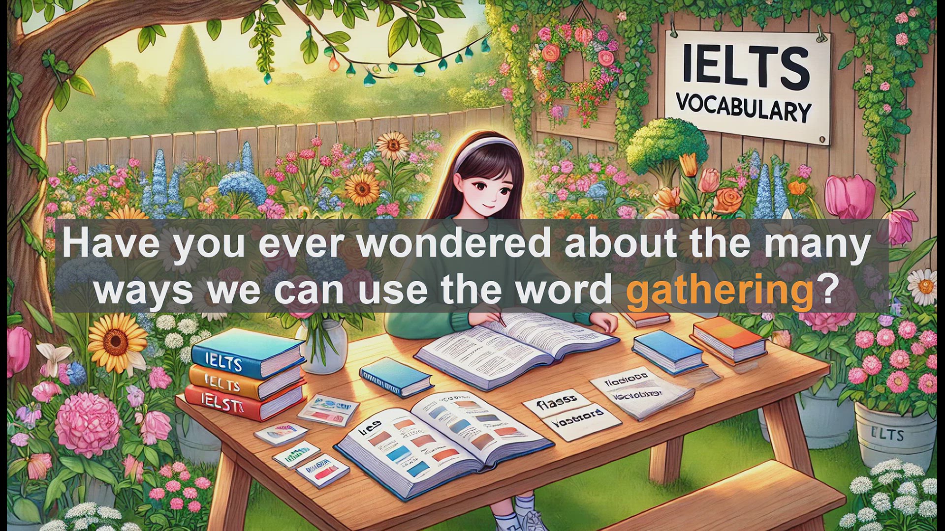 'Video thumbnail for 2500 Must Know IELTS 6.5 Vocabulary - Mastering the Word 'Gathering': Boost Your English Skills'