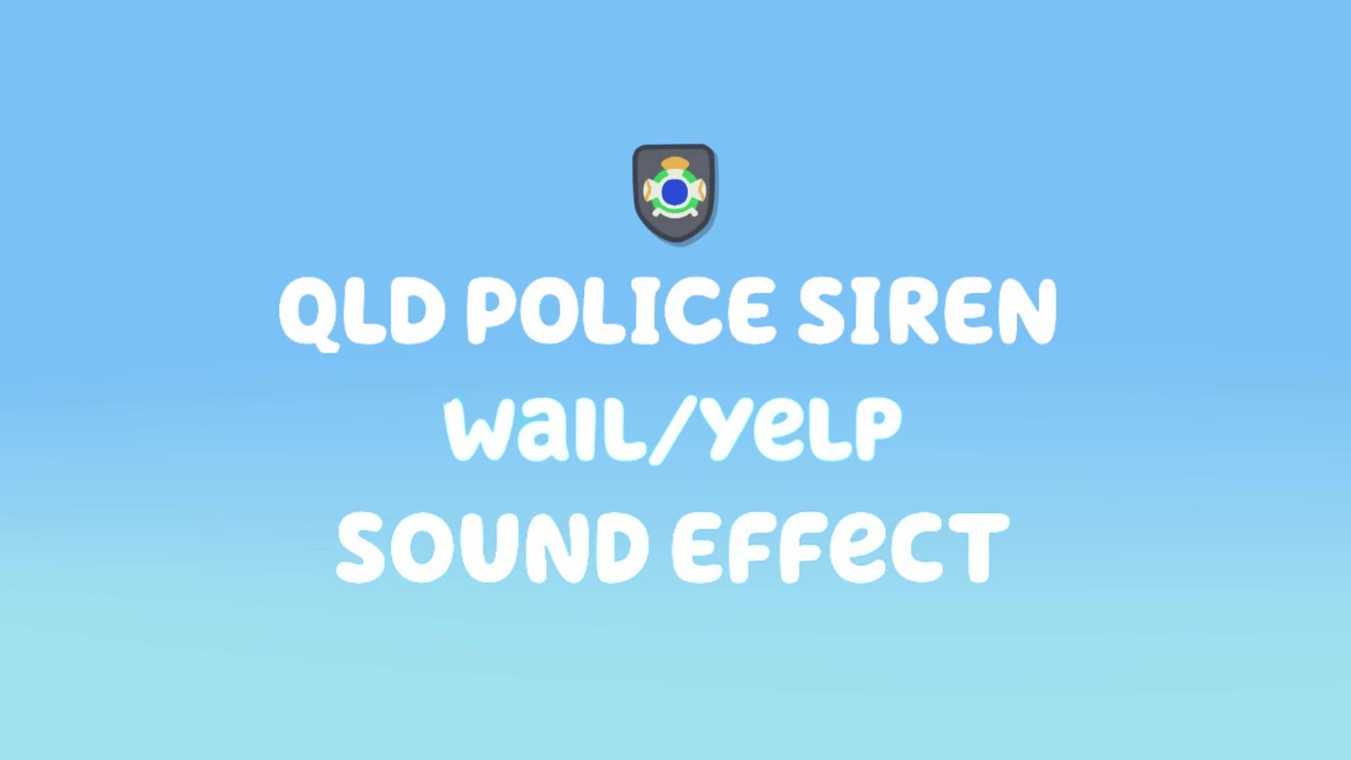 Video thumbnail for QLD Police Siren Wail Yelp Bluey The Sign Sound Effect
