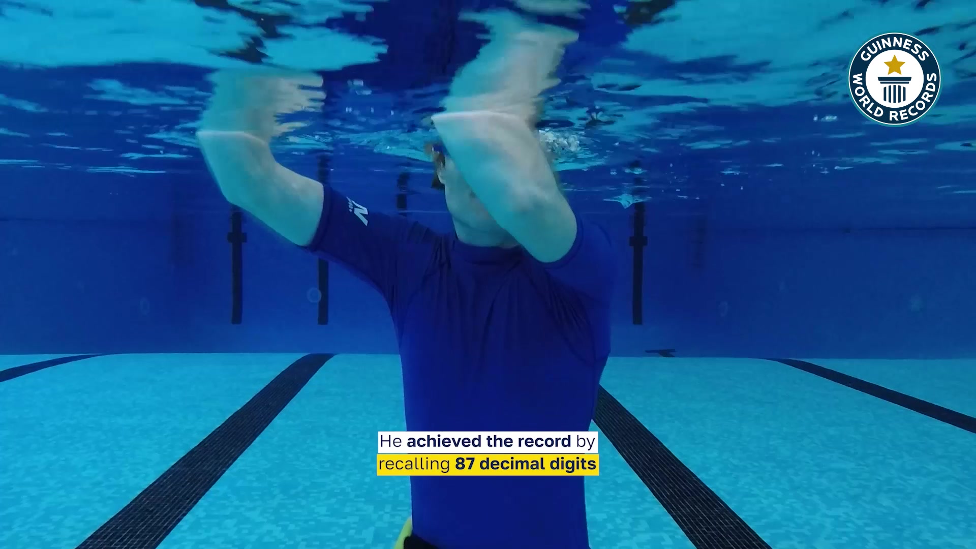 Video thumbnail for Most decimal digits memorized underwater - 87 by Christian Schäfer