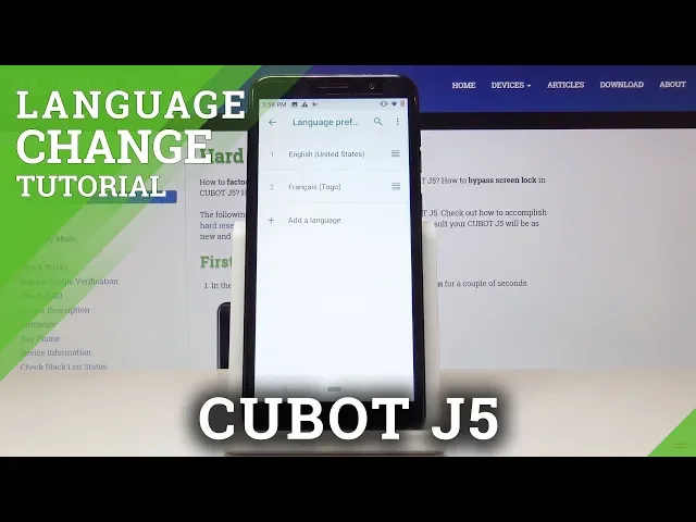 Video thumbnail for How to Change Language in CUBOT J5 - Language Settings