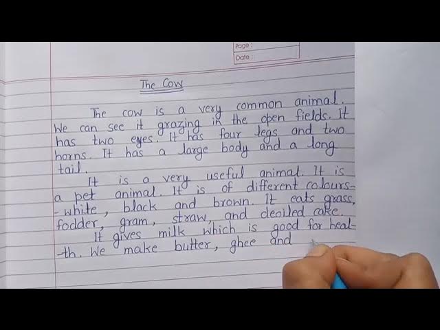 'Video thumbnail for Essay on the cow || The Cow || Write short essay on Cow in English || Cow Essay'