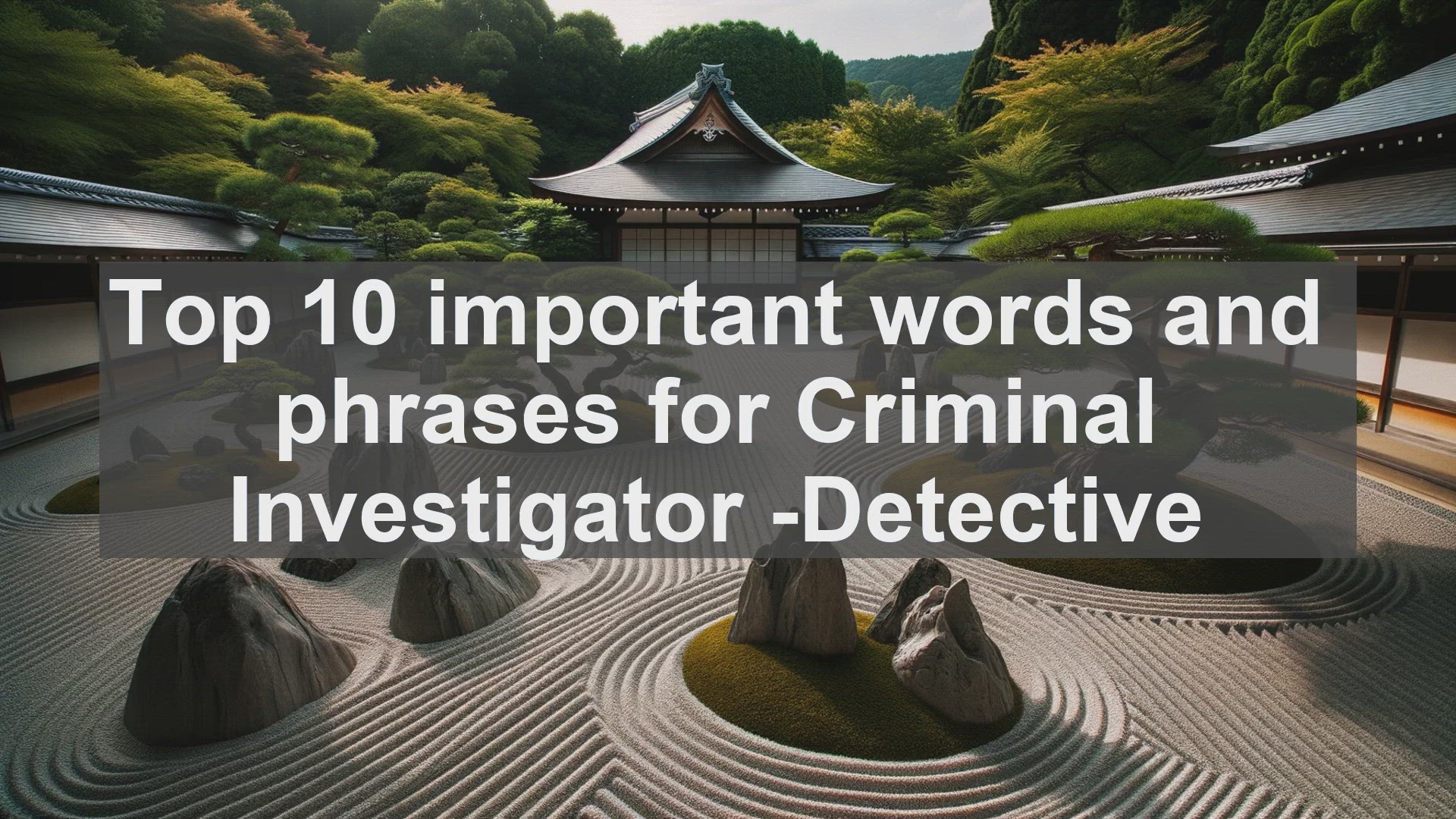 'Video thumbnail for Top 10 important words and phrases for Criminal Investigator Detective'