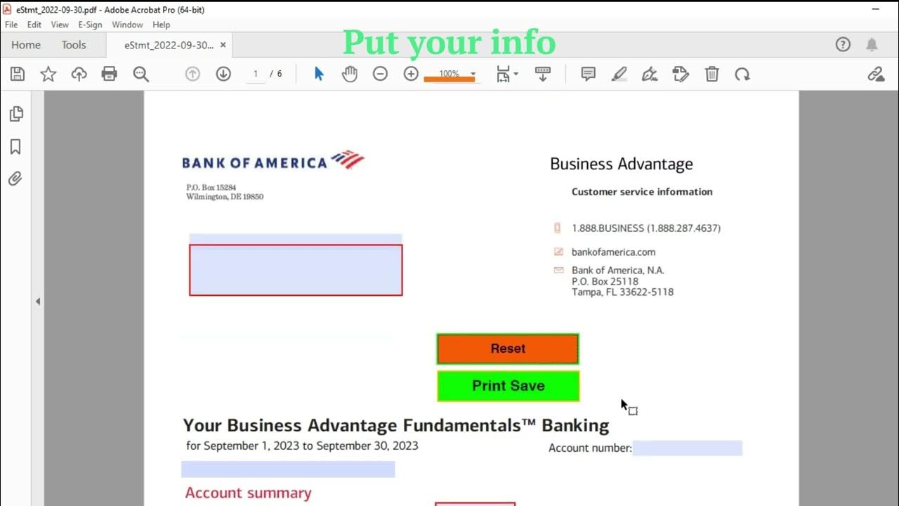 Video thumbnail for Bank Statement Template September 2023 (Business)
