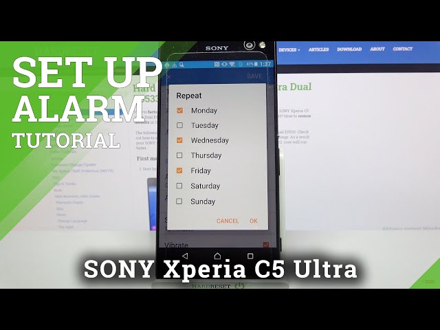 Video thumbnail for SONY Xperia C5 Ultra - How to Personalize and Manage Alarm Clock