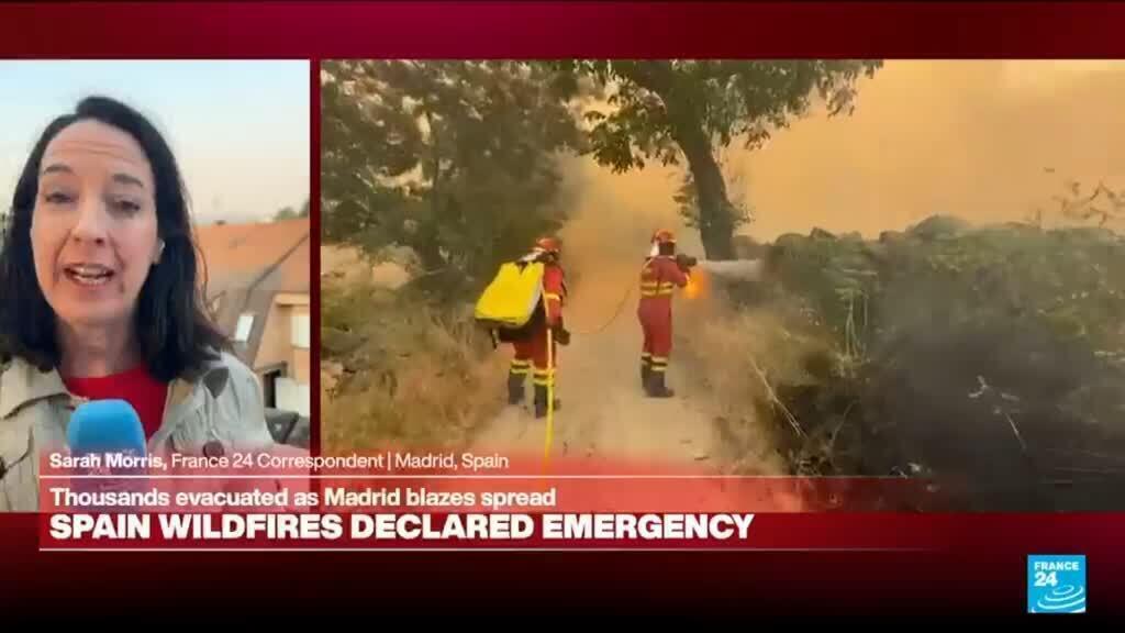 Video thumbnail for 'It smells of burning': Thousands evacuated as wildfires rage around Madrid