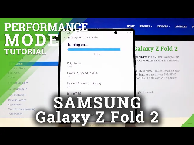 Video thumbnail for Display Settings on SAMSUNG Galaxy Z Fold 2 – High-Performance Mode