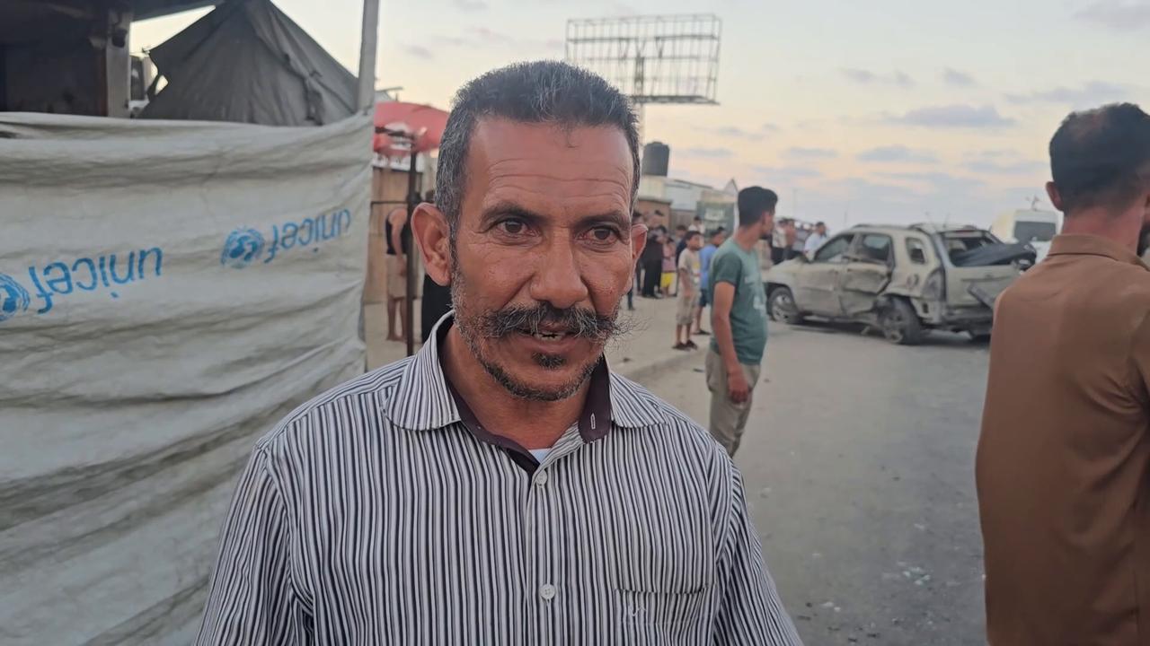 Video thumbnail for Israeli drone strike targets civilian vehicle in central Gaza.
