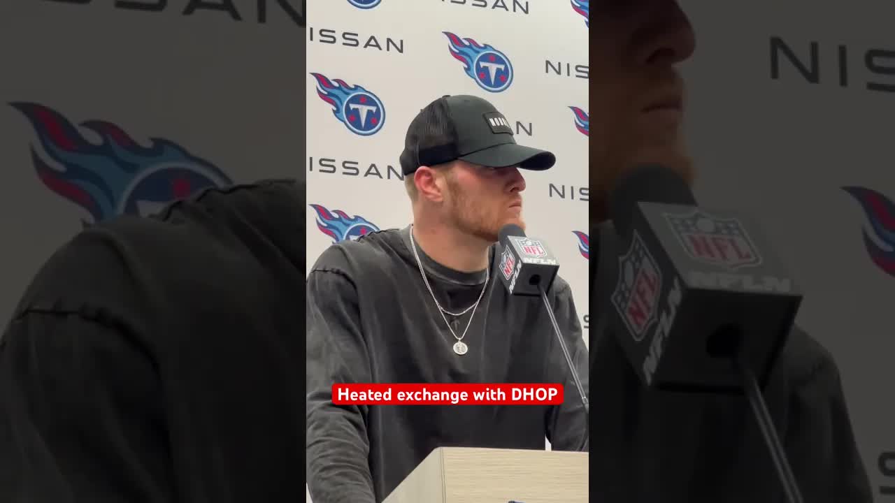 Video thumbnail for #titans QB on his heated exchange with DeAndre Hopkins in the first half #tennesseetitans