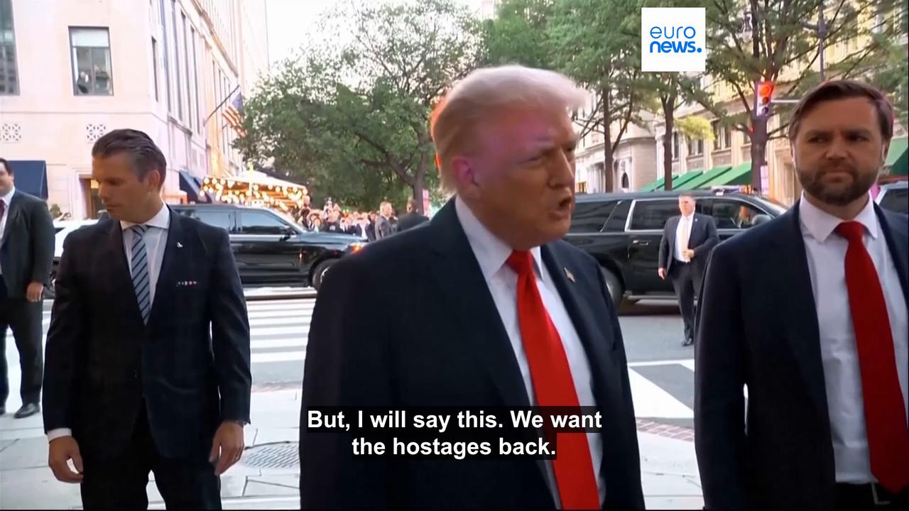'Video thumbnail for Trump says he is 'not thrilled' about Israeli strike on Hamas in Qatar that killed five'
