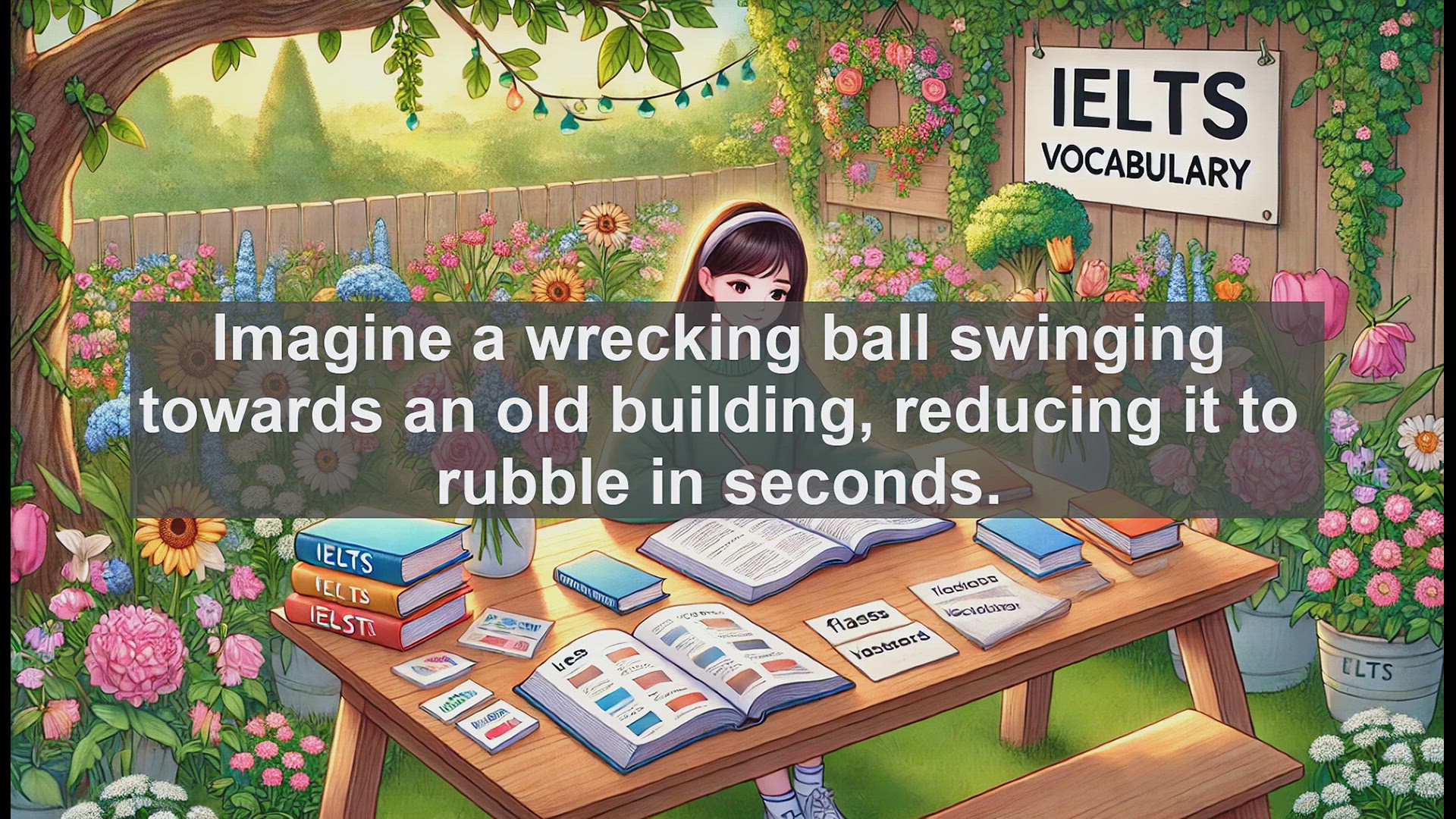 'Video thumbnail for 2500 Must Know IELTS 6.5 Vocabulary - Demolish: Mastering a Powerful Verb for IELTS Success'