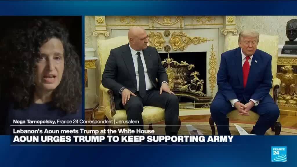 Video thumbnail for Lebanon's president urges Trump to 'keep supporting' its army