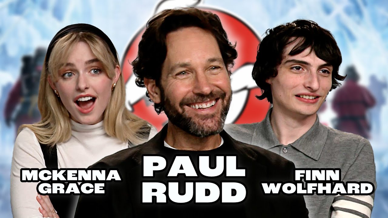 Video thumbnail for Ghostbusters Frozen Empire CHAOTIC Interview With Paul Rudd, Finn Wolfhard & Mckenna Grace 😂