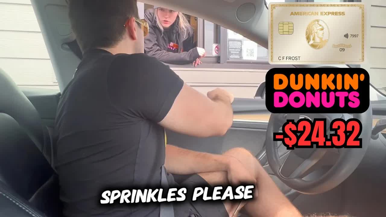 Video thumbnail for anthony venture: amex gold card challenge! testing new credits at dunkin', five guys & more