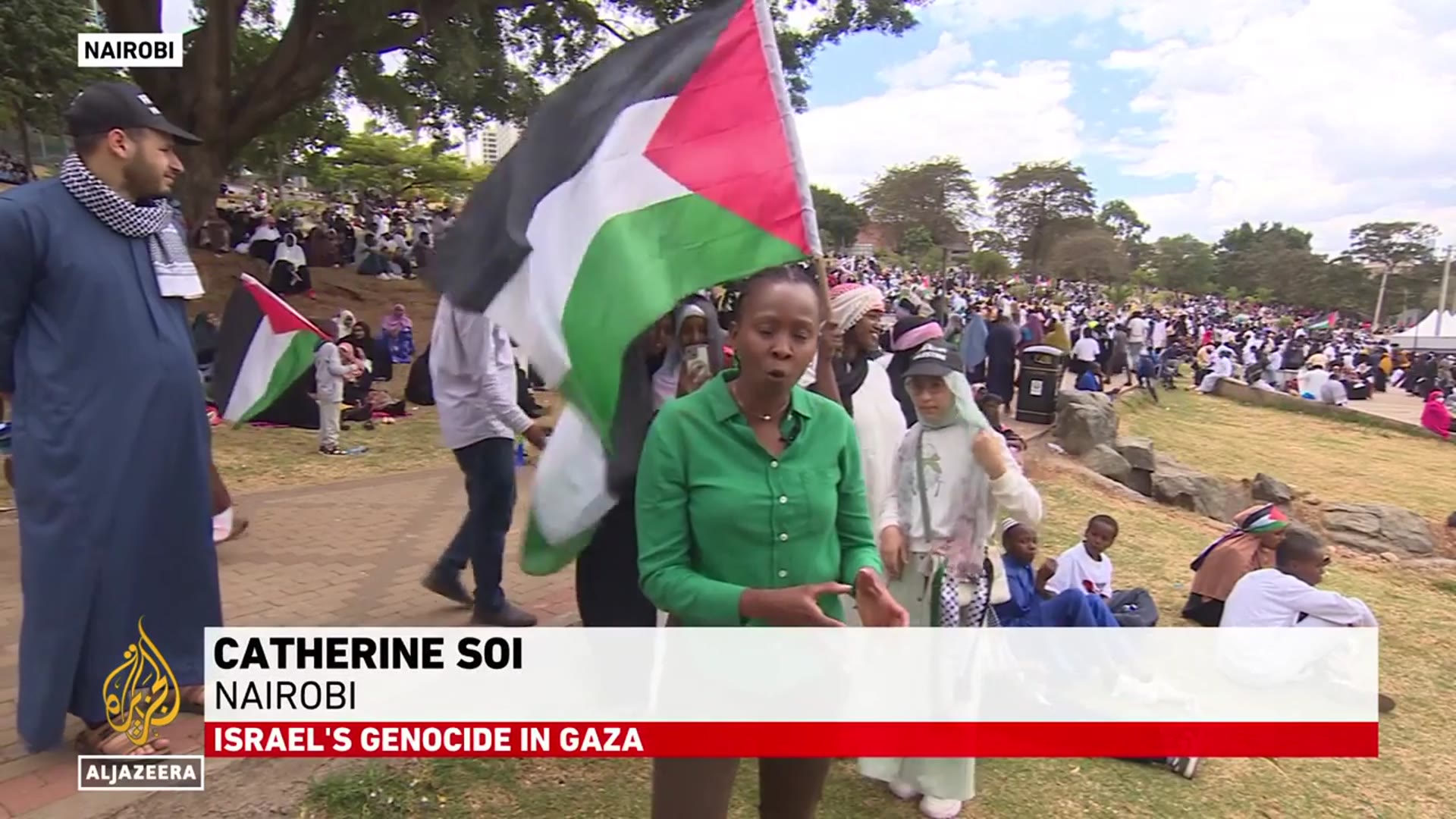 'Video thumbnail for Hundreds gather at 'Free Palestine' protest in Nairobi in support of Palestinians'
